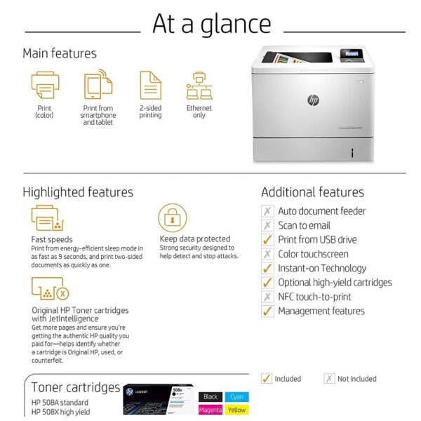 HP Color Laserjet Enterprise M553Dn – Printer – Color – Duplex – Laser - Image 2