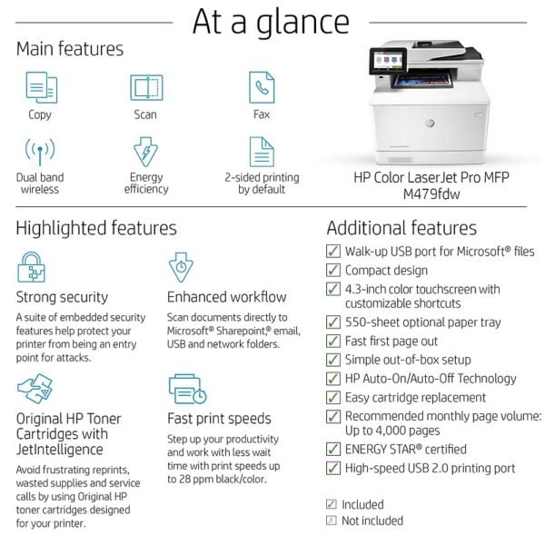 HP Color Laserjet Pro Mfp M479Fdw – Multifunction Printer – Color – Laser - Image 4