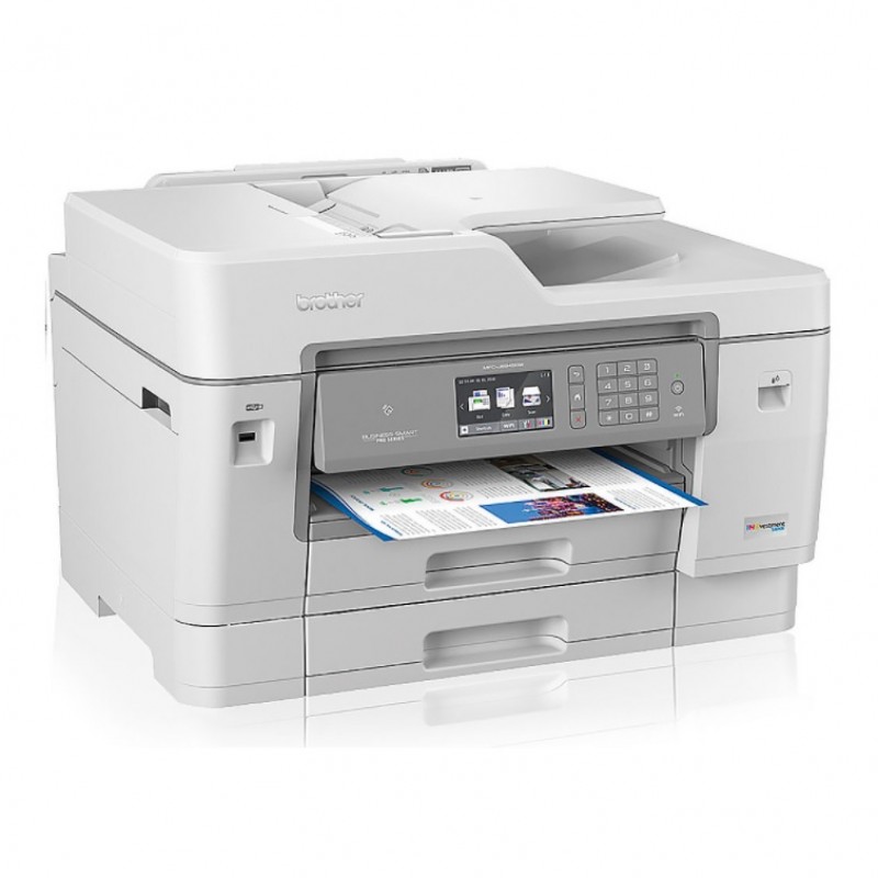 Brother MFC-J6945DW – Multifunction printer – color – ink-jet – 11.69 in x 35.43 in (original) – A3/Ledger (media) – up to 15 ppm (copying) – up to 22 ppm (printing) – 600 sheets – 33.6 Kbps – USB 2.0, LAN, Wi-Fi(n), NFC, USB 2.0 host – white, gray - Image 3