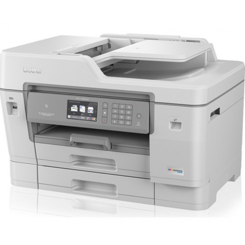 Brother MFC-J6945DW – Multifunction printer – color – ink-jet – 11.69 in x 35.43 in (original) – A3/Ledger (media) – up to 15 ppm (copying) – up to 22 ppm (printing) – 600 sheets – 33.6 Kbps – USB 2.0, LAN, Wi-Fi(n), NFC, USB 2.0 host – white, gray - Image 4